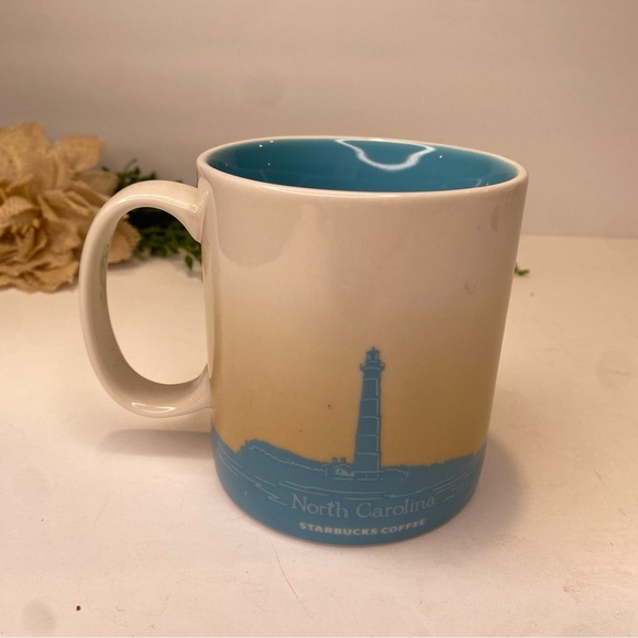 Starbucks Coffee Global Icon Series Mug North Carolina 2012 Blue Tan Cream - Picture 3 of 8
